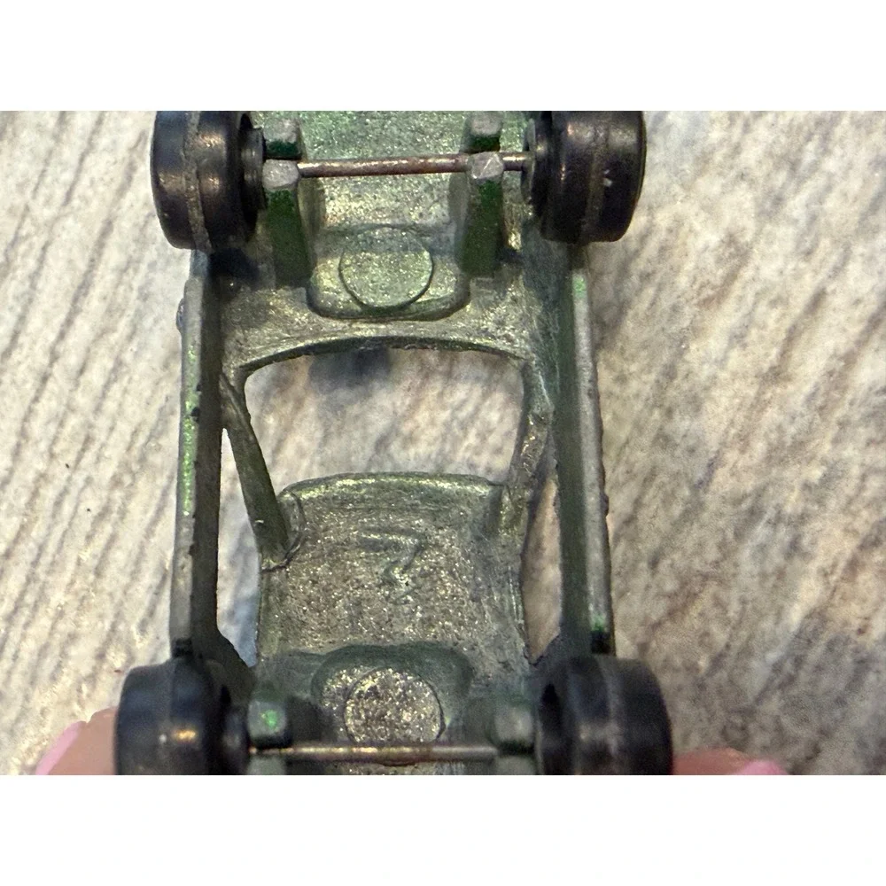 Tootsietoy Corvette Diecast Car metallic Glitter Green Tootsie Toy Vintage Metal